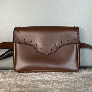 NWT FRYE Leather Belt Bag Brown L/XL
